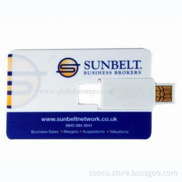 Card USB Flash Drive with Twist Cap, Multiple Partitions, Plug-and-play Function and LED Indicator